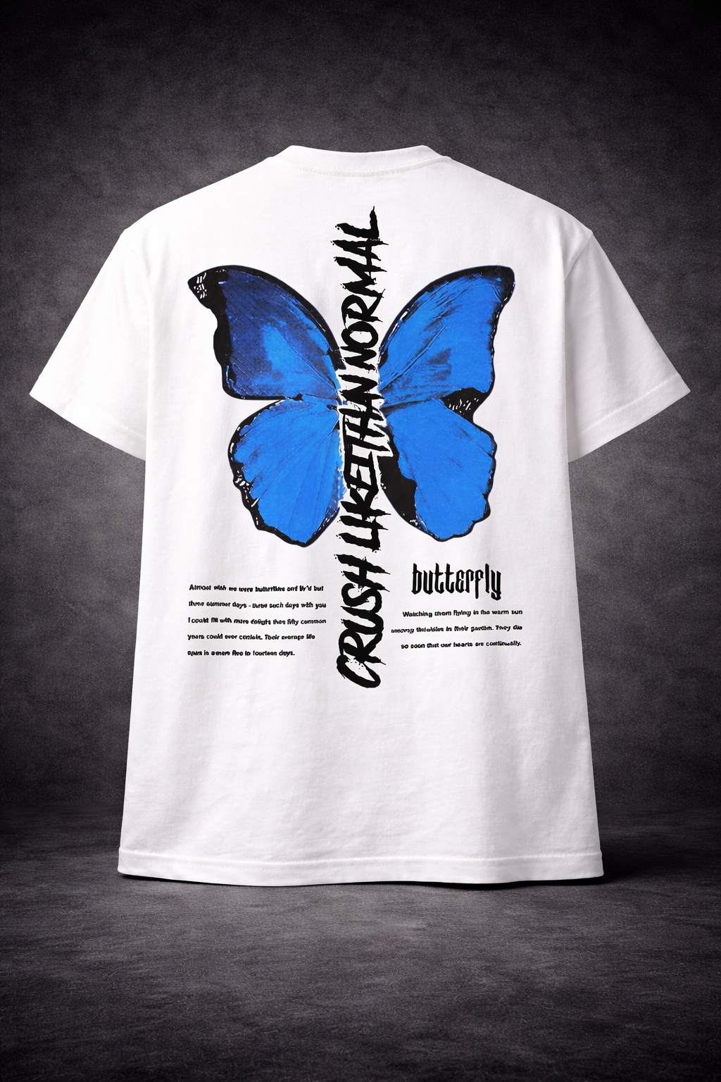 Blue Butterfly Graphic T-Shirt – Aesthetic Drip Design Streetwear Tee