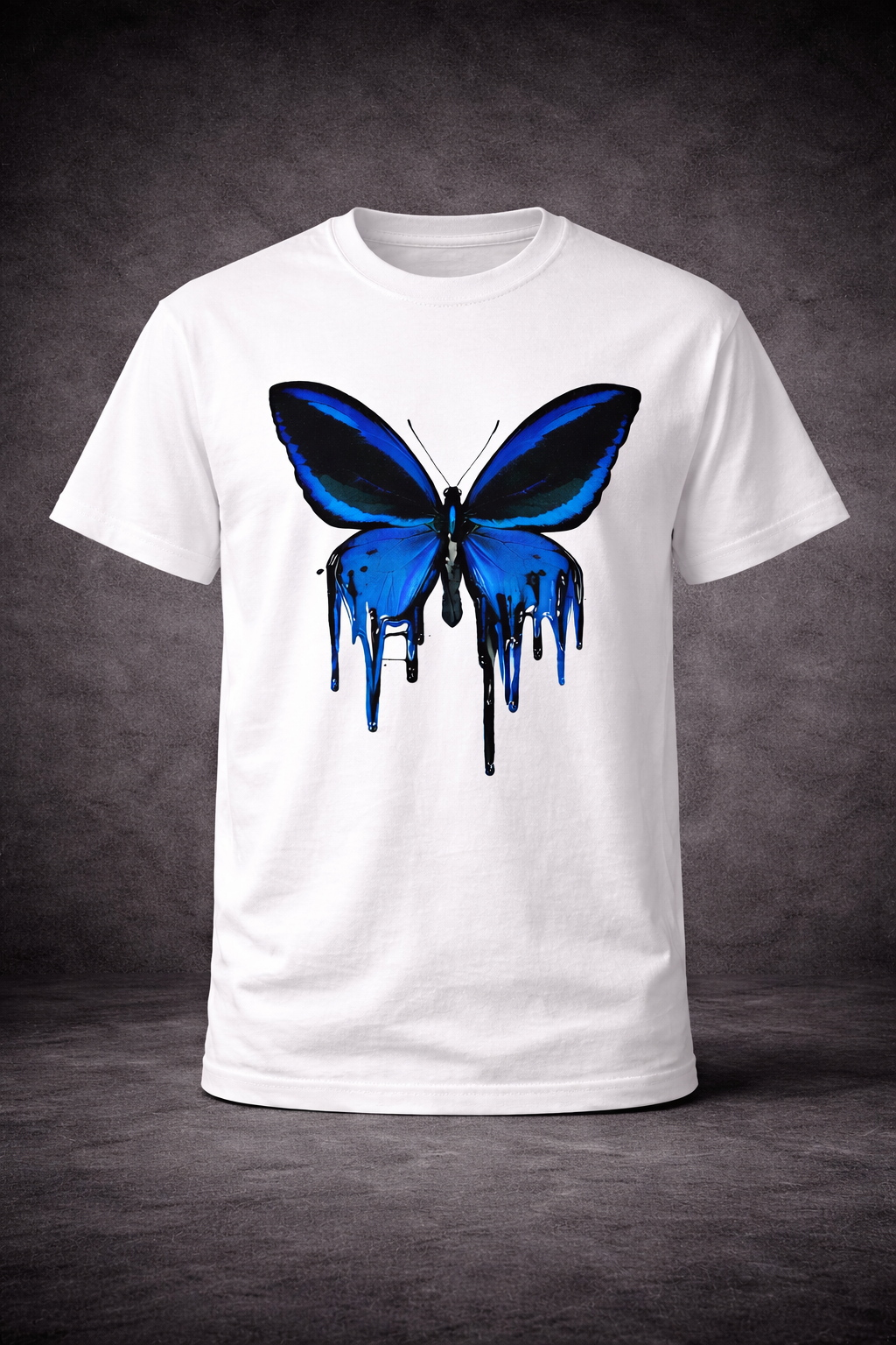 Blue Butterfly Graphic T-Shirt – Aesthetic Drip Design Streetwear Tee