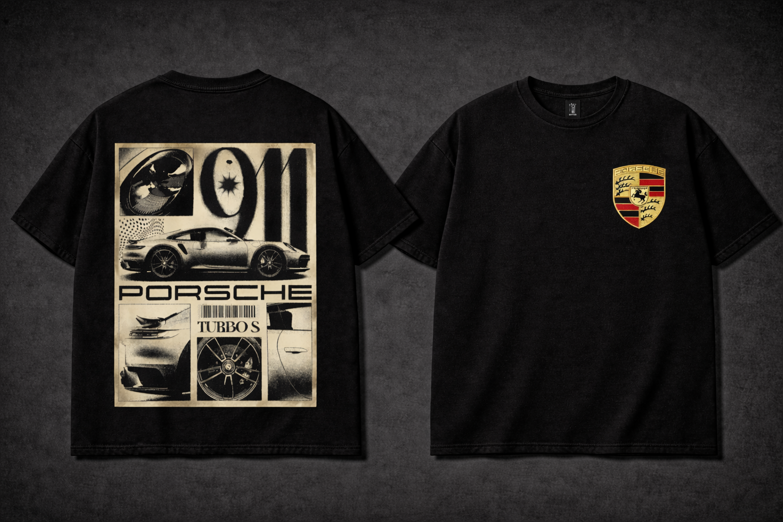 Luxury Car Graphic T-Shirt – Turbo Sports Streetwear Oversized Black Tee