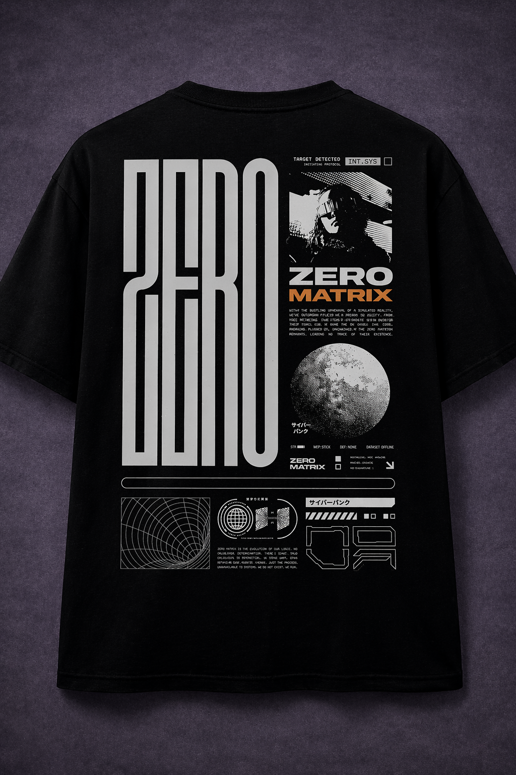 Zero Matrix Graphic T-Shirt – Futuristic Cyberpunk Streetwear Tee for Men
