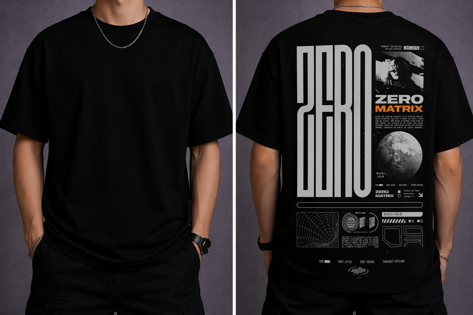 Zero Matrix Graphic T-Shirt – Futuristic Cyberpunk Streetwear Tee for Men