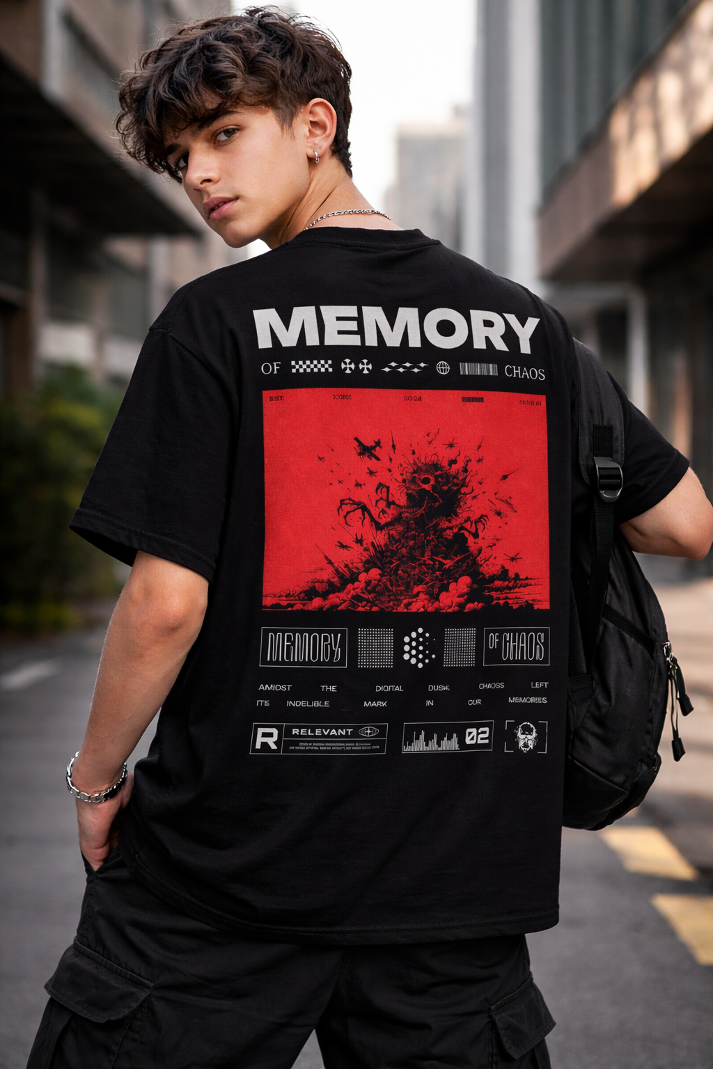 Memory of Chaos Graphic T-Shirt – Dark Aesthetic Streetwear Tee