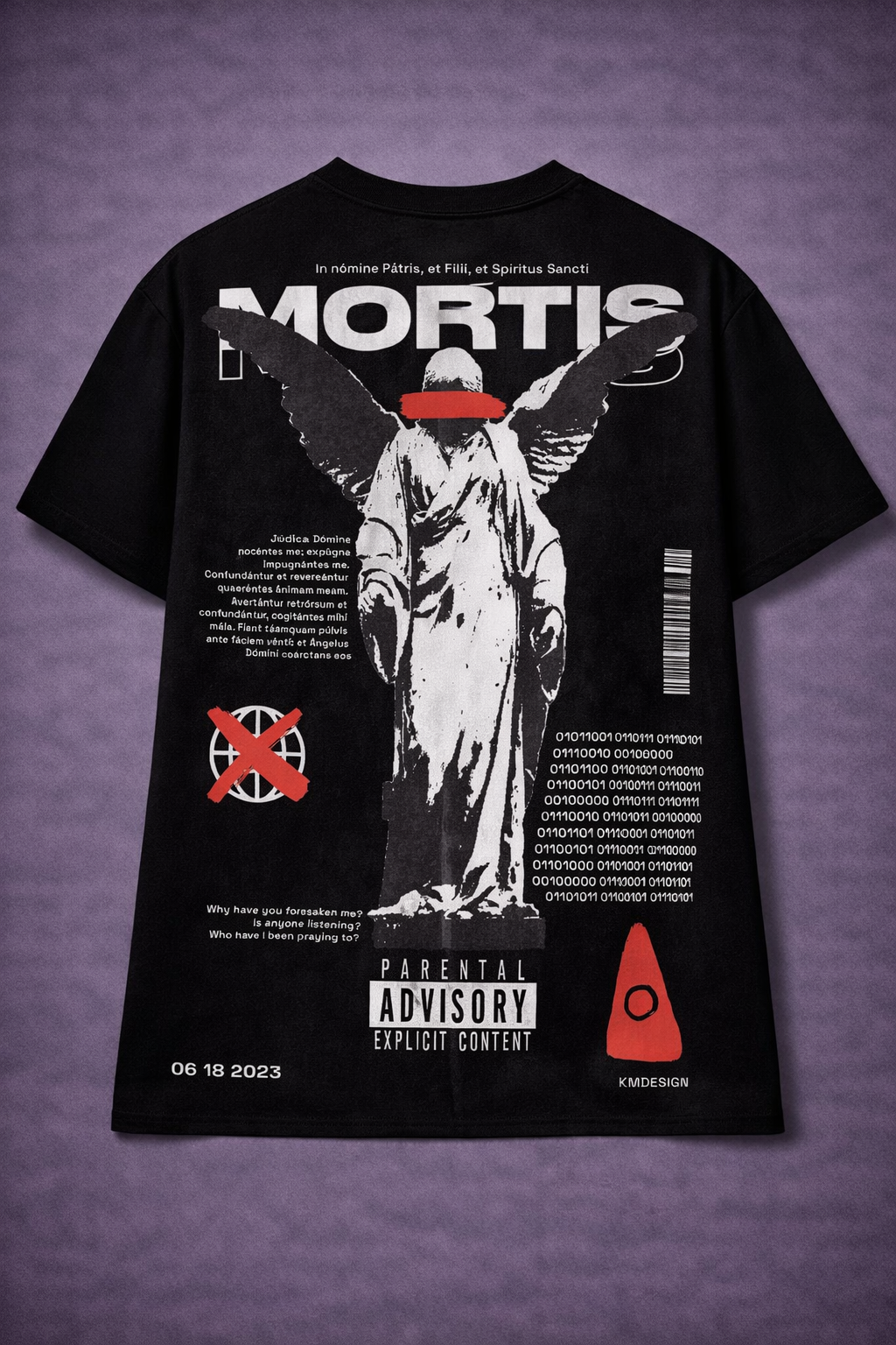 Mortis Dark Angel Graphic T-Shirt – Gothic Streetwear Oversized Tee