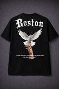 Boston Dove Graphic T-Shirt – Minimal Peace Streetwear Tee for Men