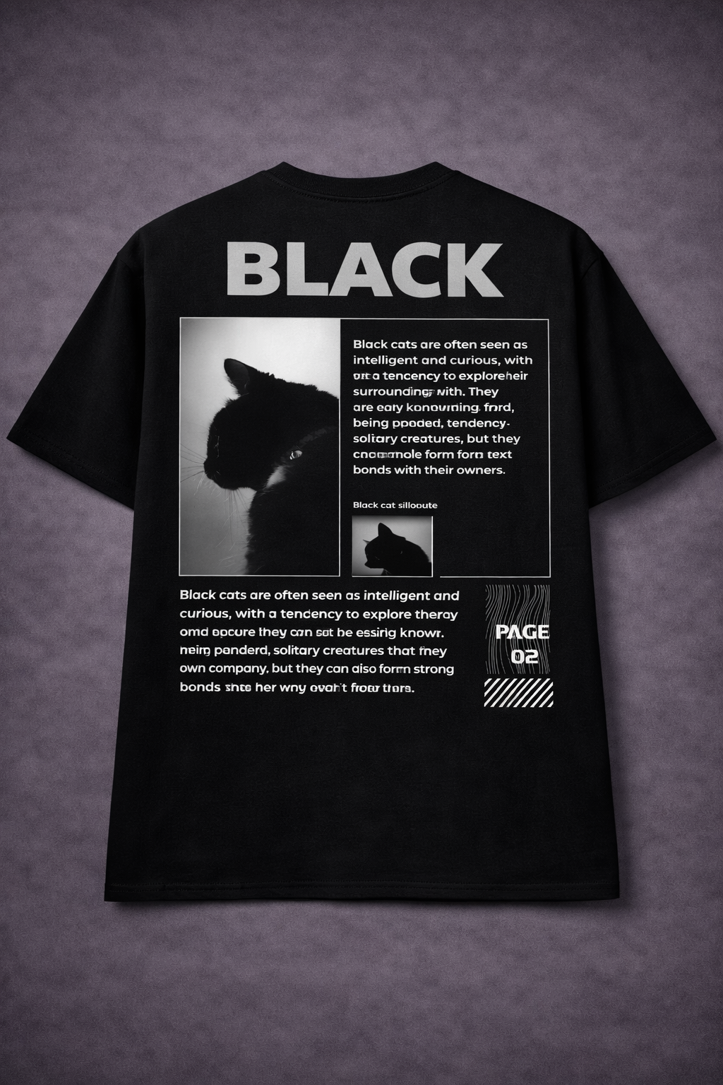 Black Cat Graphic T-Shirt – Minimal Aesthetic Streetwear Tee for Men