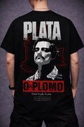 Plata O Plomo Graphic T-Shirt – Vintage Crime Art Streetwear Tee for Men