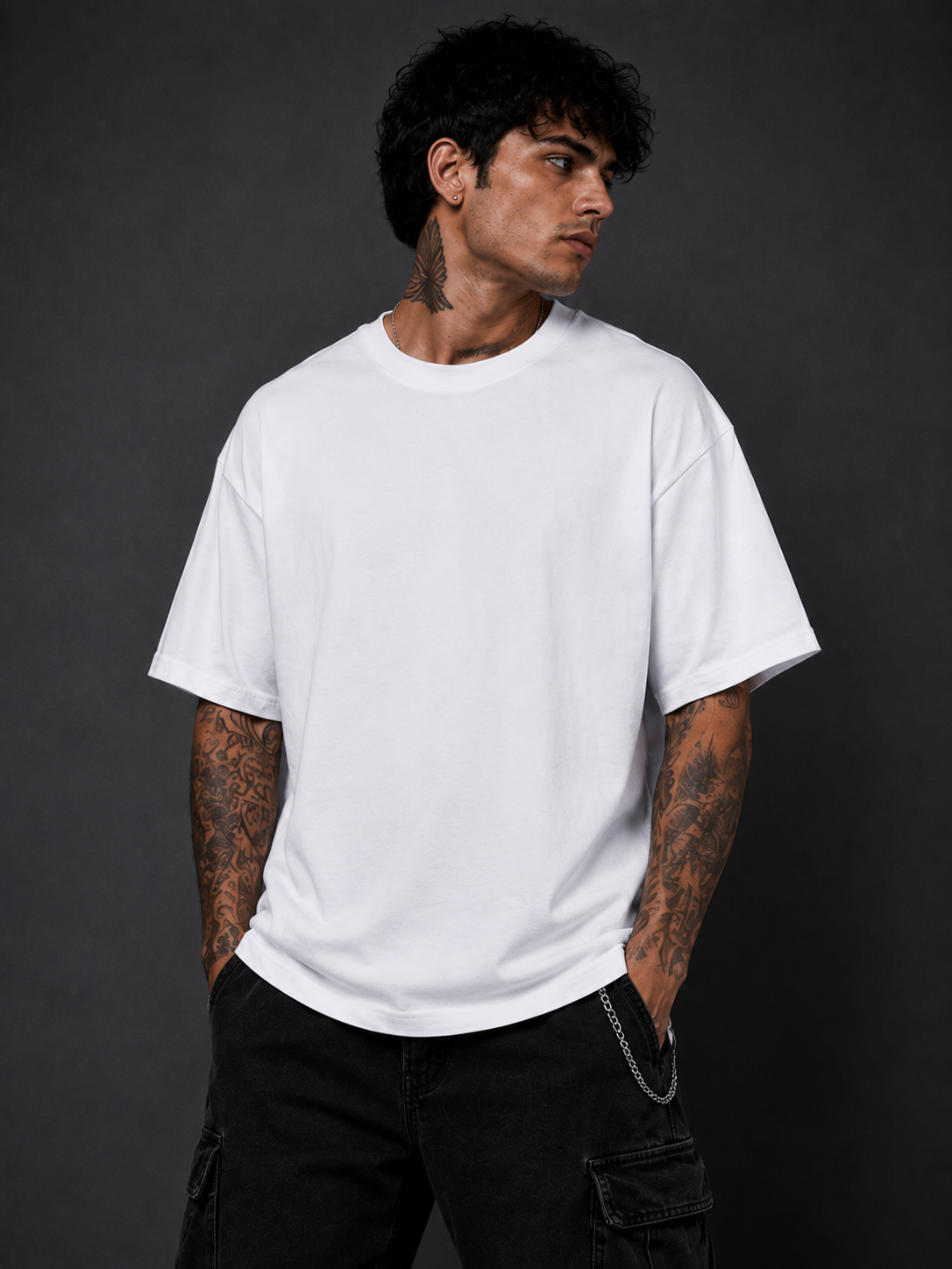 Death Reborn Oversized Graphic T-Shirt – White Streetwear Tee for Men