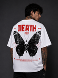 Death Reborn Oversized Graphic T-Shirt – White Streetwear Tee for Men