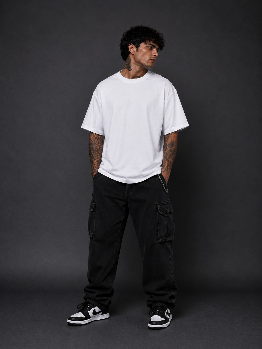 Death Reborn Oversized Graphic T-Shirt – White Streetwear Tee for Men