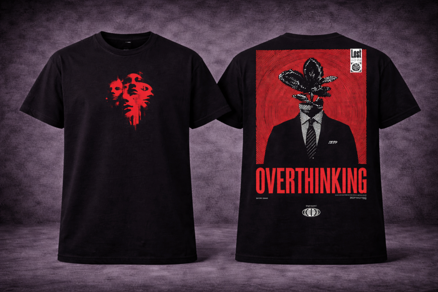 Overthinking Graphic T-Shirt – Dark Aesthetic Streetwear Tee for Men